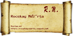 Rocskay Márta névjegykártya