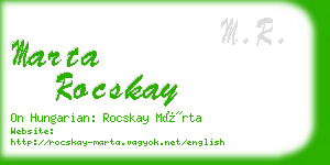 marta rocskay business card